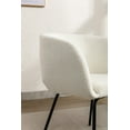 thumbnail image 6 of Mid Century Dining Chairs Barrel Chairs Set of 2, Boucle Fabric Accent Chairs with Black Metal Legs, Upholstered Comfy Leisure Sofa Chairs for Living Room Bedroom Kitchen, Ivory, 6 of 9
