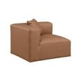 thumbnail image 5 of Meridian Furniture Cube Brown Vegan Leather Corner Chair, 5 of 8