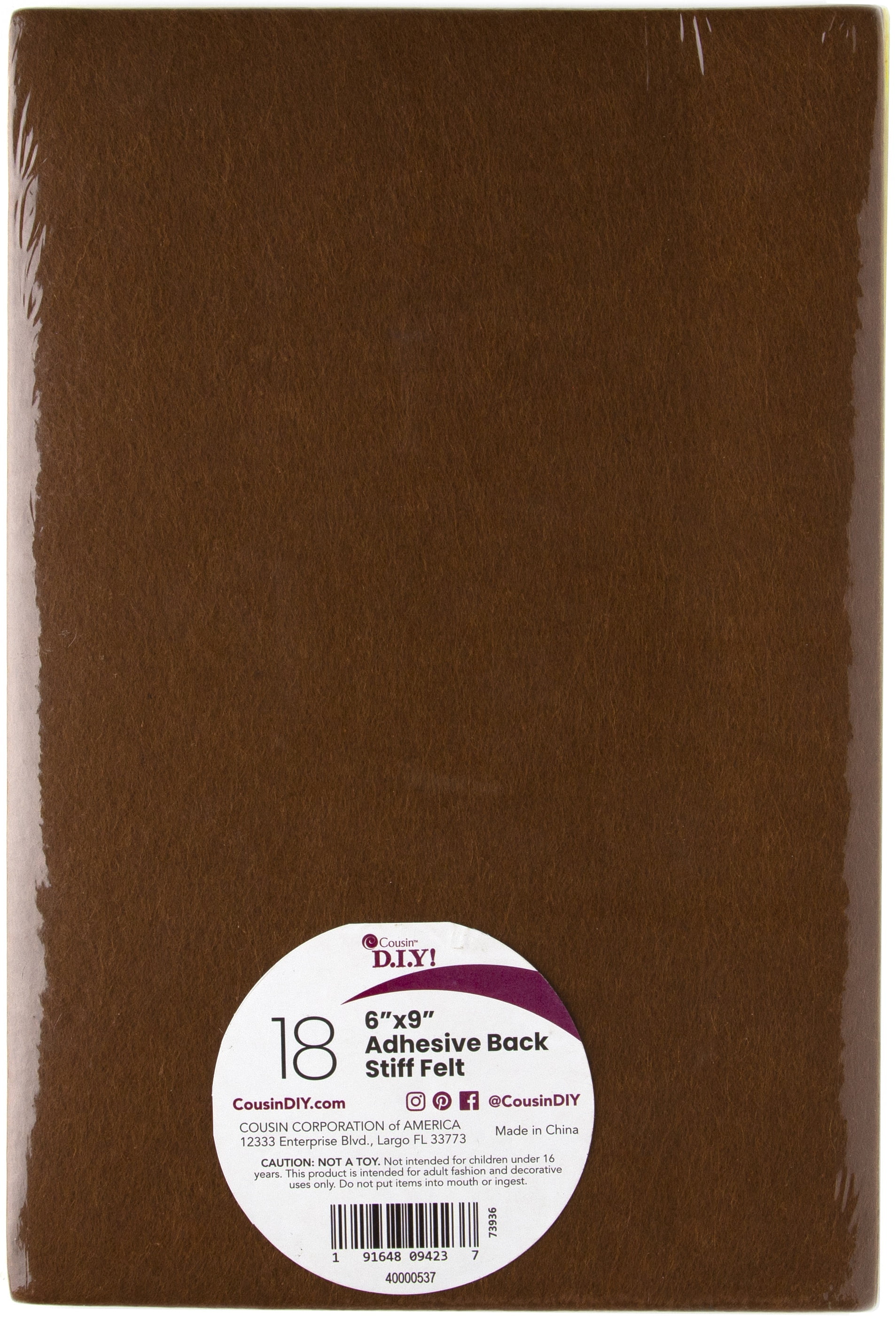 Dark Brown Felt with Adhesive Back (Please see description for shipping  notes)