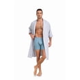 thumbnail image 6 of ANLIQI Mens 100% Cotton Short Robes Summer Lightweight Kimono Bathrobe Soft Knee Length Robe with Pockets (Silver White, M), 6 of 7