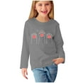 thumbnail image 2 of UPPADA Cute Tops for Girls Funny Print T-Shirts Crew Neck Long Sleeve Pullover Casual Comfy Kids Shirts Graphic Sweatshirt Years, Home, 2 of 5