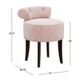 thumbnail image 2 of Hillsdale Furniture Lena Wood and Upholstered Vanity Stool, Pink Velvet, 2 of 12