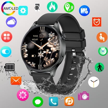 The New Smart Watch Features a 1.53-Inch AMOLED Color Display, Wireless Calling & Dialing, SMS Notifications, 100+ Sports Modes for Fitness Tracking, 130+ Watch Faces, Compatible with iOS & Android