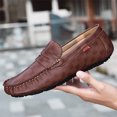 thumbnail image 3 of Grained Leather Slip-On Penny Loafers, 3 of 5