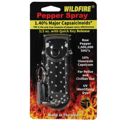 Wildfire 1.4% Mc 1-2 Oz With Rhinestone Leatherette Holster Black And Quick Release Keychain