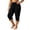 Black, variant on Women's Plus Size Capri Pants with Pockets Adjustable Drawstring Hem Casual Loose Fit Cropped Trousers