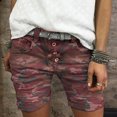 thumbnail image 4 of Joernso High Waist Camouflage Print Women Shorts All-matched Stretchy Buttons Denim Shorts Streetwear, 4 of 7