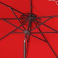 thumbnail image 3 of SAFAVIEH Elegant 9' Market Crank Double Top Patio Umbrella, Red, 3 of 6