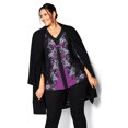 thumbnail image 4 of Avenue Women's Plus Size Broadway Place Relaxed 3/4 Sleeves Tunic Top, 4 of 5