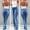 58#Sky Blue, variant on JXMVOJ Women's Stretch Flare Jeans - Trendy High Waisted Bell Bottom Jeans Tummy Control Button Fly Denim Pants Trousers Women Skinny Pocket Stretch Slim Button Trousers Hole Flare Pants Denim Jeans
