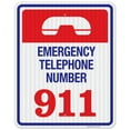 thumbnail image 1 of Emergency Telephone Number Sign, Pool Sign, (SI-6792), 1 of 1