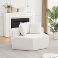thumbnail image 5 of Leumius 54-inch Modern-style Hexagonal Single Lounge Chair, Chenille-Upholstered Sofa for Lounges, Game Rooms, Living Rooms and Bedroom Beige, 5 of 9