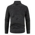 thumbnail image 4 of Herrnalise Men's Fashion Autumn And Winter Stand Collar Sweater Casual Fleece Jacket Dark Gray, 4 of 6