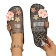 thumbnail image 3 of Willtoo Women's Jelly Sandals, 1 Inch Platform Flower Slides with Metal Buckle, Soft Non-Slip Transparent Summer Beach Shoes, 3 of 4