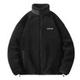 thumbnail image 2 of Puntoco Chaqueta De Lana Gruesa Y Lana De Cordero Con Cuello Alto, Bolsillo Con Cremallera Y Manga Larga De Color Sólido Para Hombre, 2 of 4