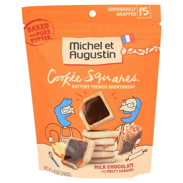 Michel et Augustin Milk Chocolate and Melty Caramel Cookie Squares, 15 ...