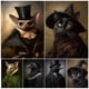 thumbnail image 2 of Retrato de fantasía Victoriano de cuervo, Murciélago y gato, arte de pared, impresión en lienzo, estética gótica Witchy, póster, decoración del hogar, sin marco, 2 of 3