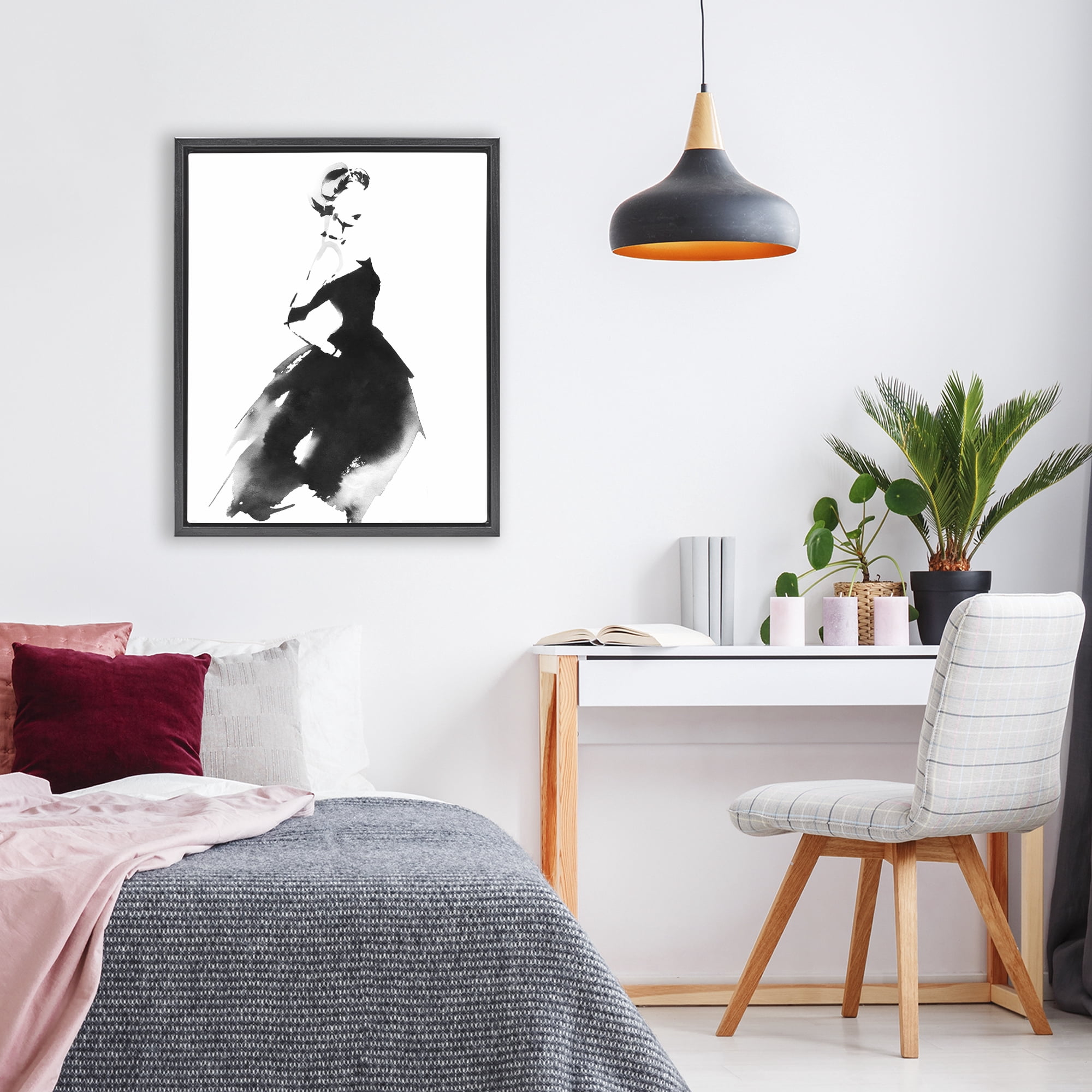 Stupell Industries Shadow Waltz Silhouette Black Framed Floater Canvas Wall Art, design by Svetlana Aleynikova
