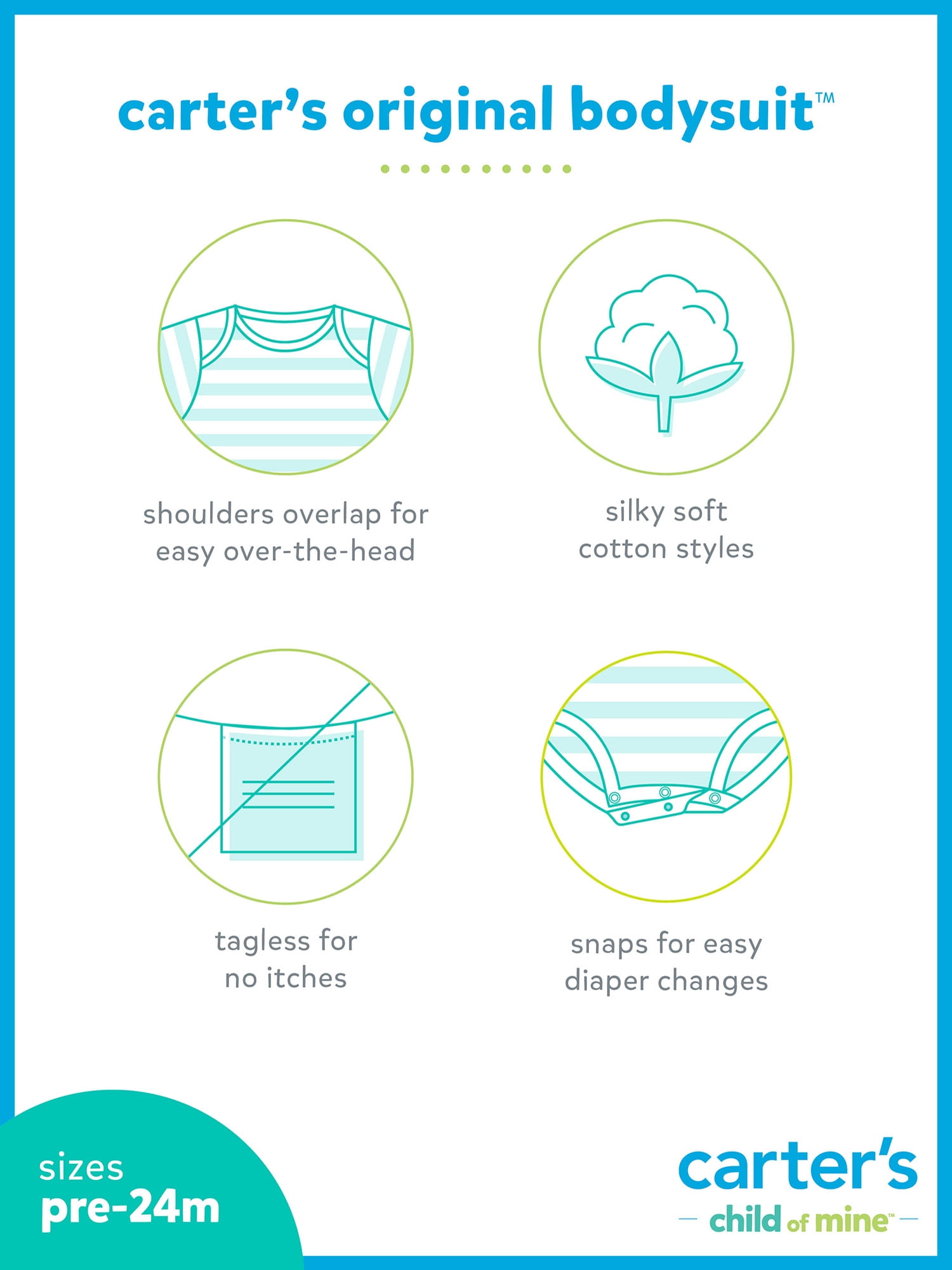 Carter's Child of Mine Baby Girl Vest Outfit Set, 3-Piece, Sizes 0/3-24 Months