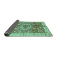 thumbnail image 2 of Ahgly Company Indoor Round Abstract Turquoise Blue Modern Area Rugs, 3' Round, 2 of 4
