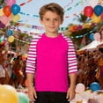 thumbnail image 2 of MIASHUI T-Shirt Graphique à Rayures pour Garçons, Chemise Décontractée à Manches Courtes, Mélange Confortable pour Jeunes et Enfants, Tenue Quotidienne Stylée, Rose Vif, 6-7 Ans, 2 of 4