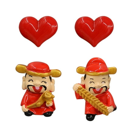

4PCS God of Wealth Fridge Magnet Magnetic Blackboard Decor (Random Style Red)