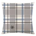 thumbnail image 1 of Funda de almohada azul con muñeco de nieve Funda de almohada con copos de nieve Funda de cojín para sofá de salón de estilo rústico navideño 45 x 45 cm, 1 of 6