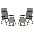 thumbnail image 1 of Caravan Canopy Infinity Zero Gravity Steel Frame Patio Deck Chair, Grey (Pair), 1 of 9