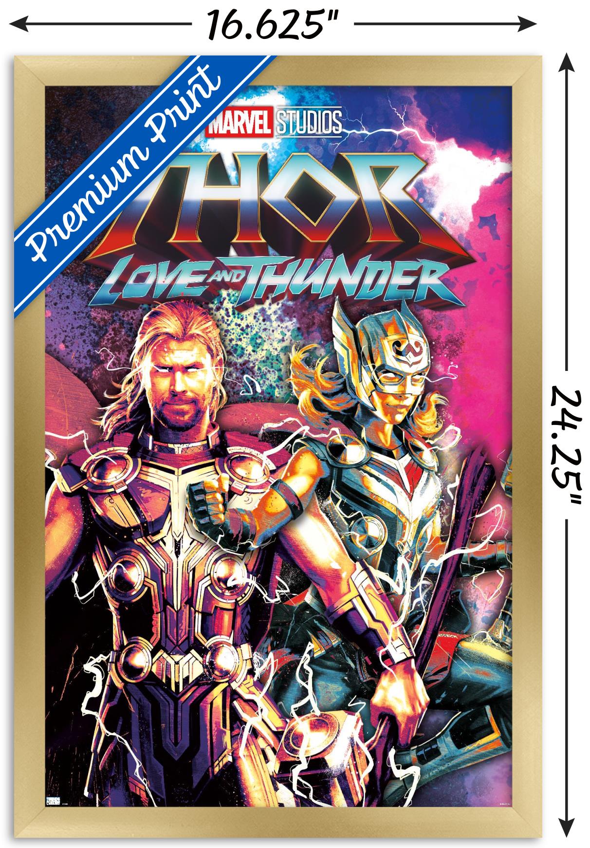 Marvel Thor: Love and Thunder - Duo Wall Poster, 14.725" x 22.375" Framed