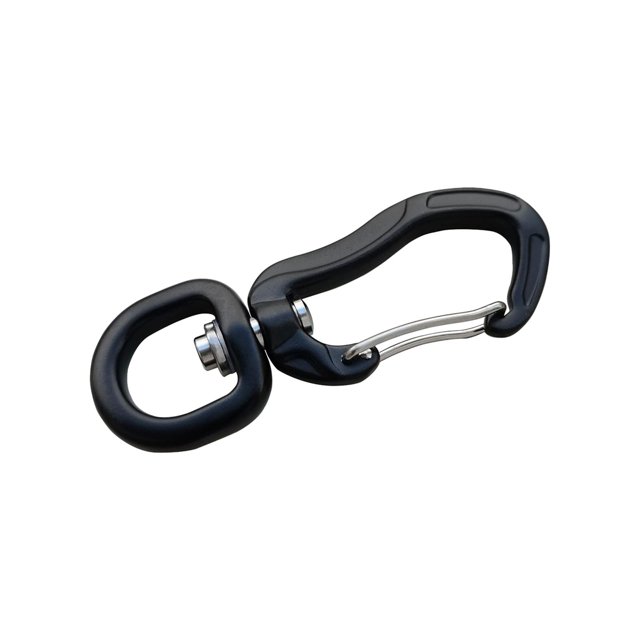 360 degree Rotatable Swivel Carabiner Clip Carabiner Clip Locking Aluminium Carabiner Black