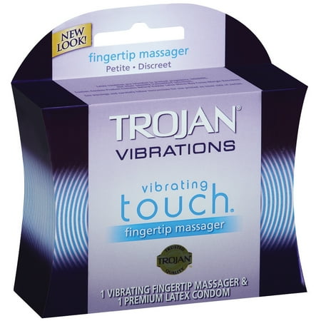 Trojan Vibrations Vibrating Touch Fingertip Massager W/Condom Vibrations 1 Ct Peg