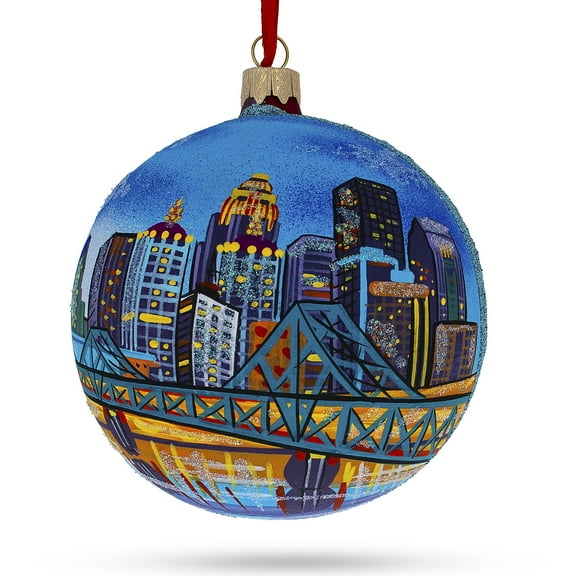 Louisville, Kentucky, USA Glass Ball Christmas Ornament 4 Inches