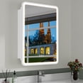 thumbnail image 3 of Aris Medicine Cabinet with Mirrors and Lights, 20'' x 28'' Recessed/Wall Mounted Bathroom Cabinet, 3 Mode Lights, Anti-Fog, Dimmable, White, 3 of 9