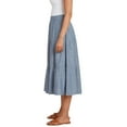 thumbnail image 4 of Matty M Women's Linen Blend Side Slit Pockets Tiered Midi Skirt-Blue / 2X, 4 of 4