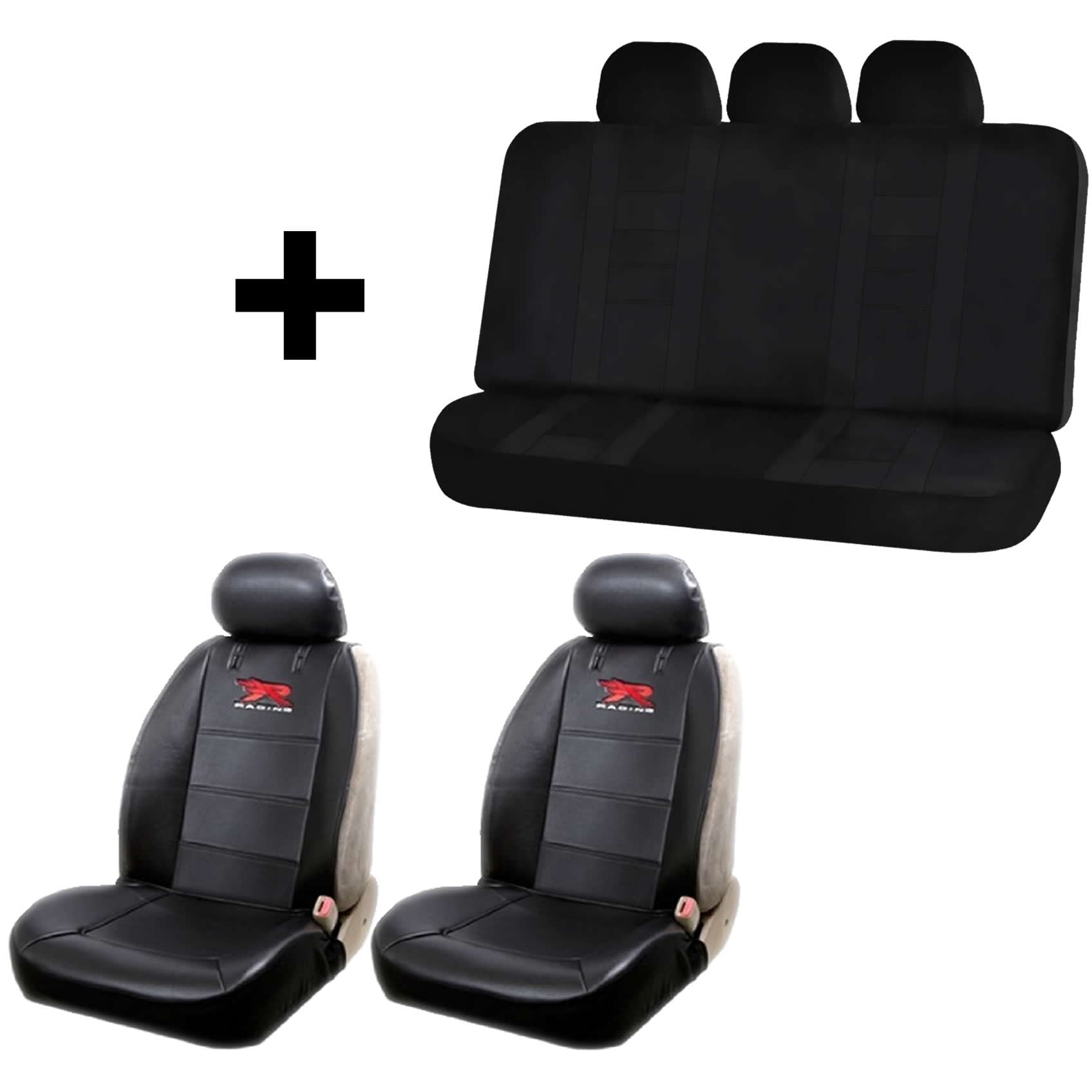 2 R Racing Synthetic Leather Sideless Seat Covers & Free UAA INC