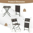 thumbnail image 7 of Resenkos 3 Pieces Patio Bistro Set Outdoor Conversation Furniture Table and Folding Chair, Outdoor Dining Chair for Outside Patio, All Weather, Porch, Garden, Poolside, 7 of 7