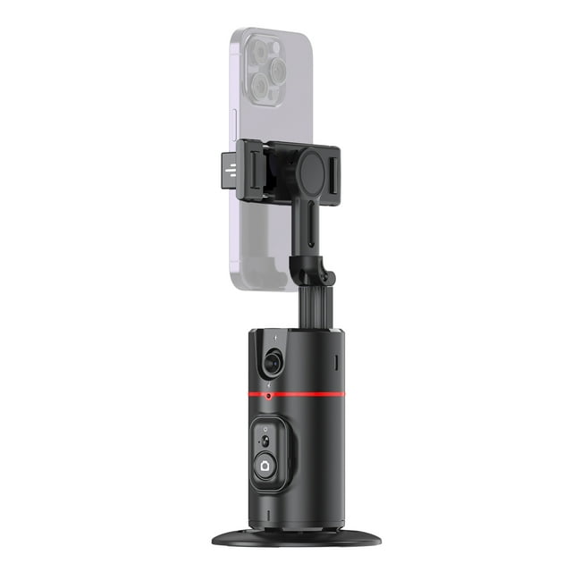 Auto Face Tracking Tripod Auto-tracking Phone Holder Desktop Selfie Gimbal Stand Rotatable 260g/0.57lbs Load Capacity Support Face & Body Tracking Gesture Control with Phone Clip 1/4in Screw