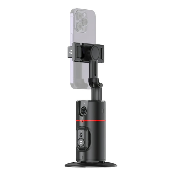 Mistaha Gimbal Électrique Automatique avec Suivi Facial, Contrôle Gestuel, Rotation 360°, Clip Téléphone, Télécommande - Noir, Batterie 1200mAh, Matériau ABS - Idéal pour Vidéos et Vlogs