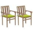 thumbnail image 4 of vidaXL 2/4/6/8x Solid Wood Teak Stackable Patio Chair & Cushions Multi Colors, 4 of 21