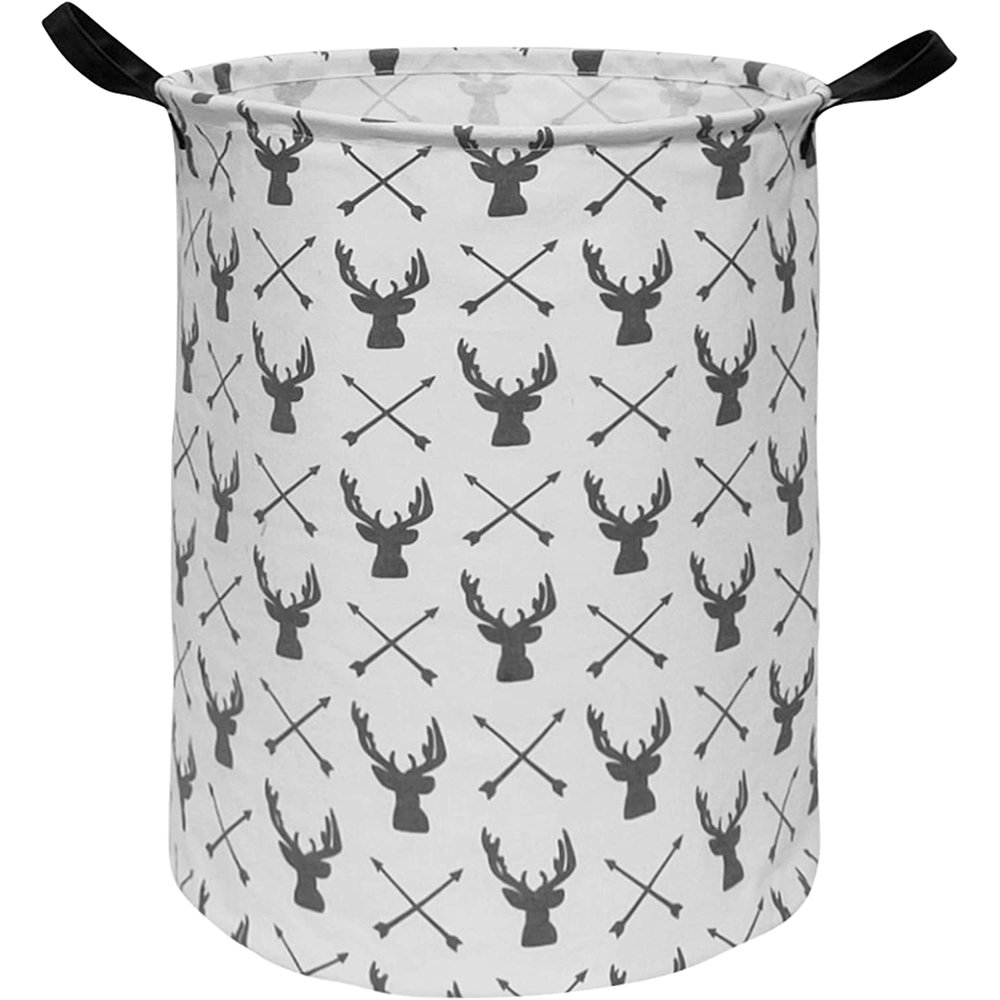 19.7 Inches Large Laundry Basket Waterproof Round Cotton Linen