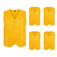 thumbnail image 1 of TOPTIE 5 Pack Unisex Work Vest Button Up Vest Volunteer Activity Supermarket Uniform-Yellow-S, 1 of 7