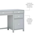 thumbnail image 4 of Linon Peggy Side Storage Wood Desk with 4 Drawers Silver Hardware in Gray, 4 of 19