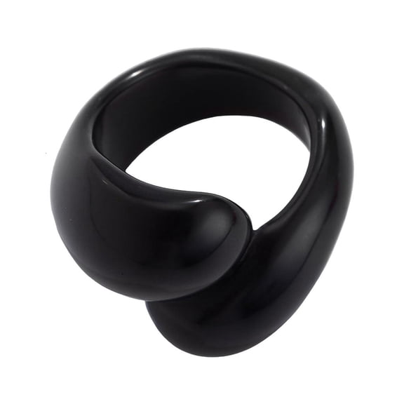 WE-POLUJ Irregular Geometric Colorful Double Droplet Rings Comfortable Wear Finger Ring for Women Fashionable Jewelry Accessory