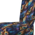 thumbnail image 4 of Designart "blue and purple Vibrant Peacock Feather I" Blue Feathers Upholstered Accent Chair - Bohemian & Eclectic Arm Chair For Bedroom, 4 of 5