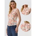 thumbnail image 2 of Blusas Elegante Sin Mangas Vintage De La Década De 1950 Con Volantes Para Oficina De Negocios Para Mujer Blanco Rosa-floral S, 2 of 6