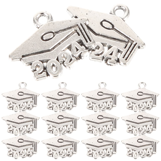 20Pcs Graduation Hat Jewelry Charms Metal 2024 Charms Graduation Earrings Charms 2024 Charms