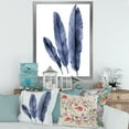 thumbnail image 3 of Designart 'Navy Blue Tropical Banana Leaves On White' Tropical Framed Art Print, 3 of 4