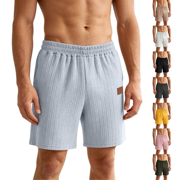 Men's Sports Casual Shorts Lightweight Quick Dry Solid Pocket Striped Elastic Waist Drawstring Breathable Stretchy Beach Vacation Summer Daily Workout Active Joggers Golf Running