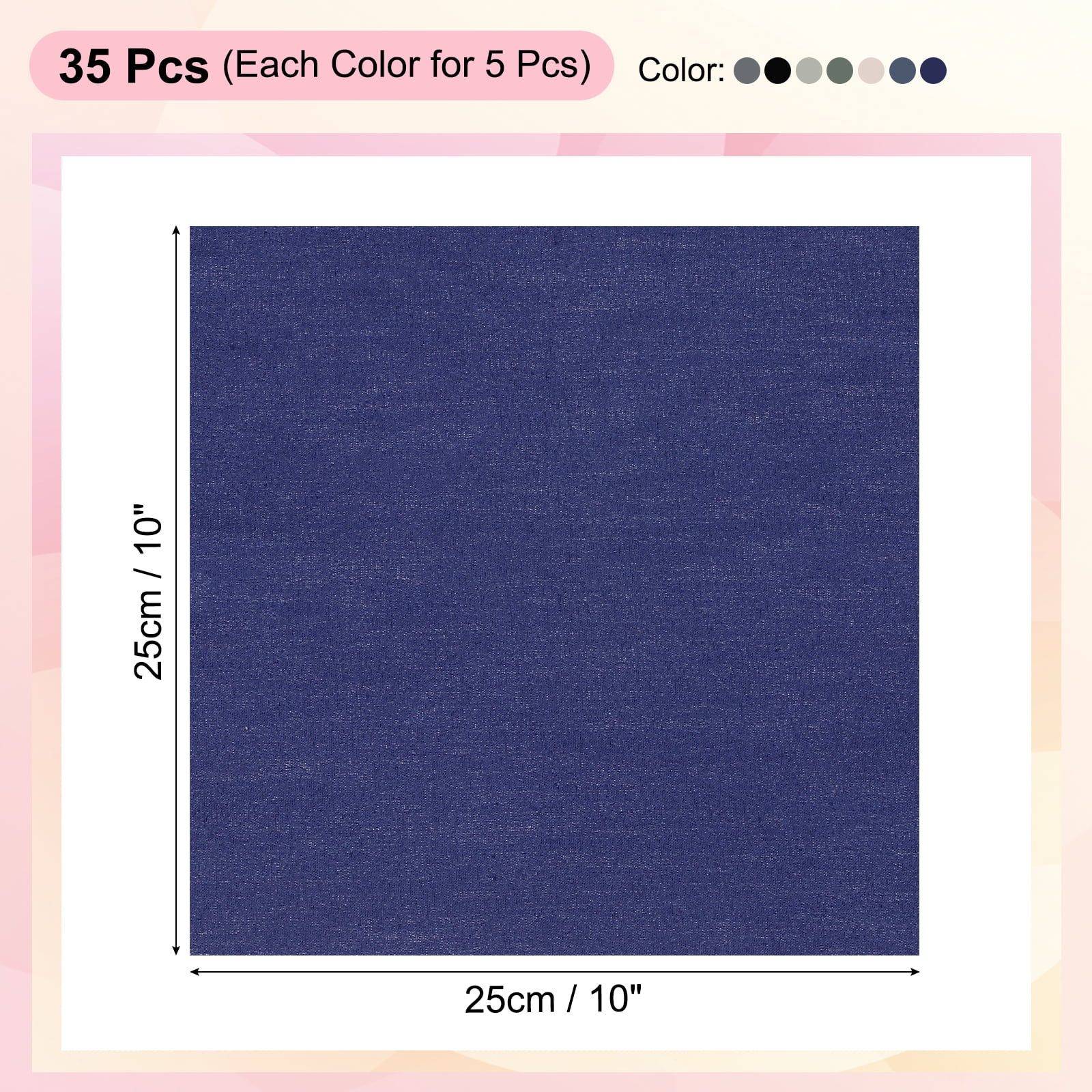 Uxcell Cotton Fabric Bundles, 35 Pcs 10 x 10 Inch Fat Quarter Solid Color Precut Fabric Squares for Sewing Patchwork Quilting DIY Crafts, Dark Blue