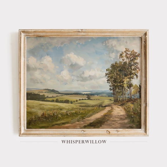 English Countryside Landscape, Antique Country, Rustic Farmhouse Wall Decor, Print Poster Decor, Size 8x12 UNFFRAMED F03.1.8l1972